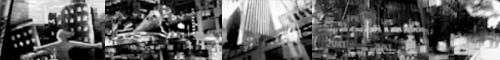 black and white architectural structures