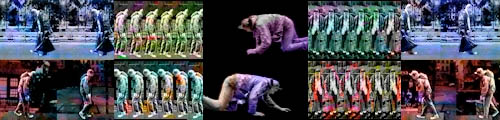 multiple tiny pictures of a person walking and crawling